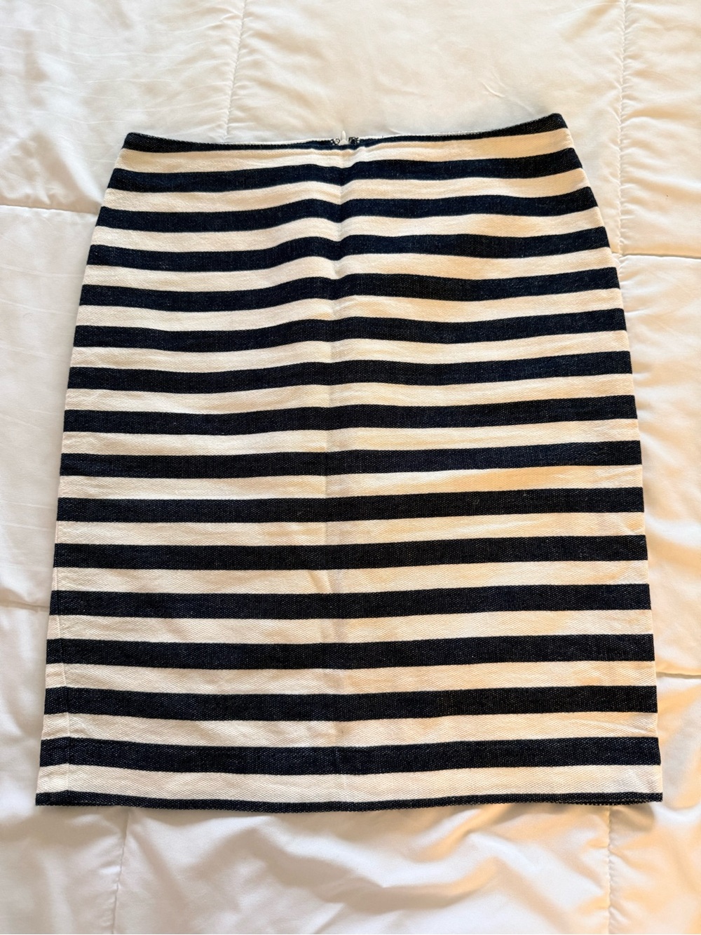 Women’s Striped Navy and White Pencil Skirt